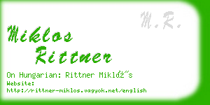 miklos rittner business card